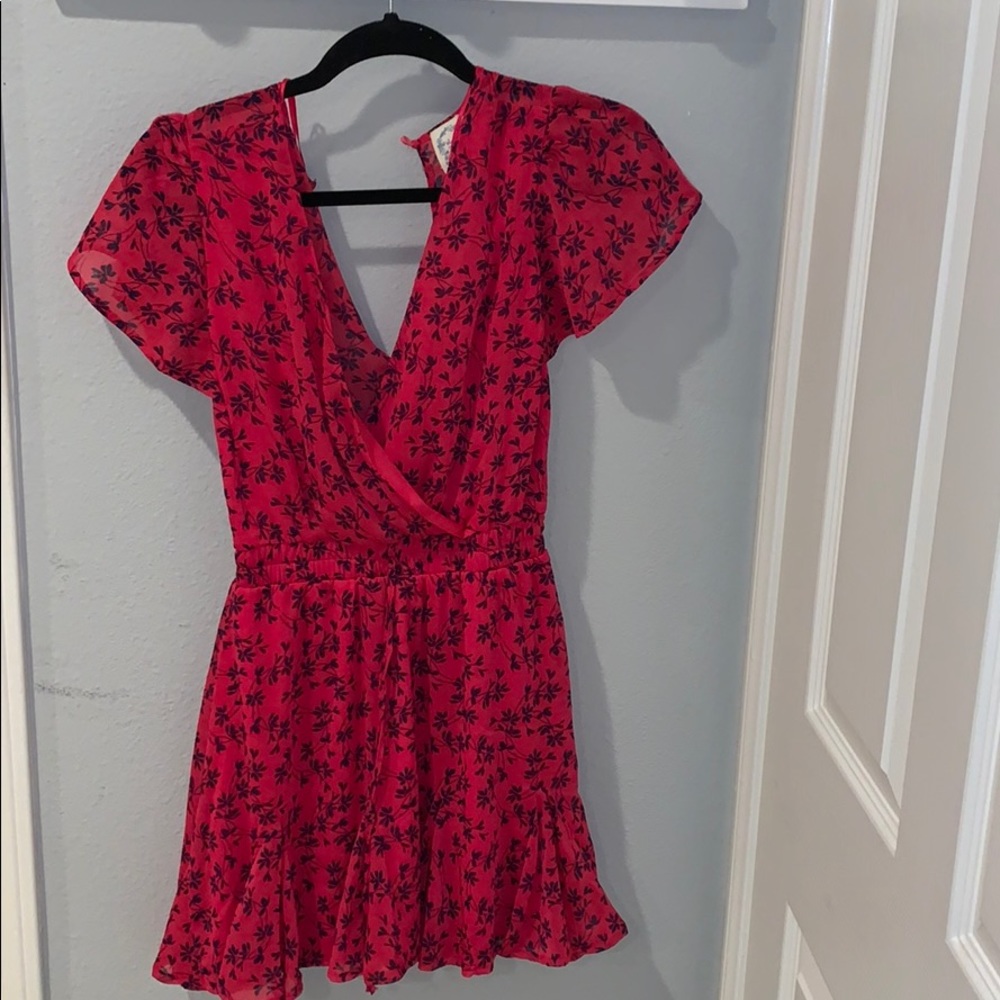 Pink and blue floral dress
